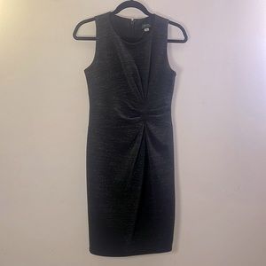 Tahari Arthur Levine black dress with gold thread